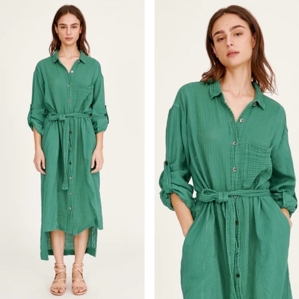 Raquel Allegra Gauze Jade Los Feliz Dress In Green